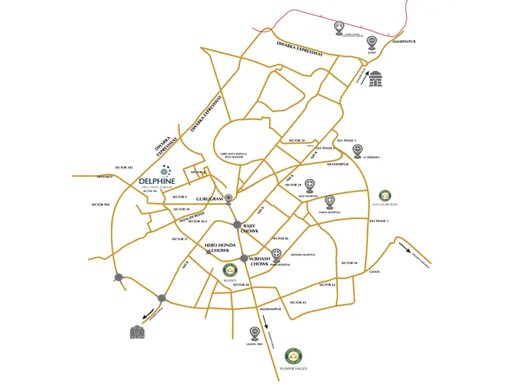 Central Park Delphine location map