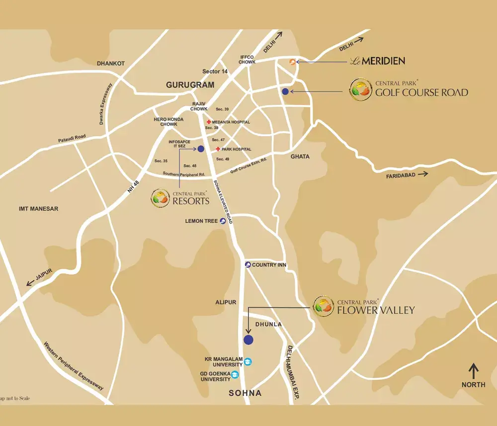 central park orchard location map
