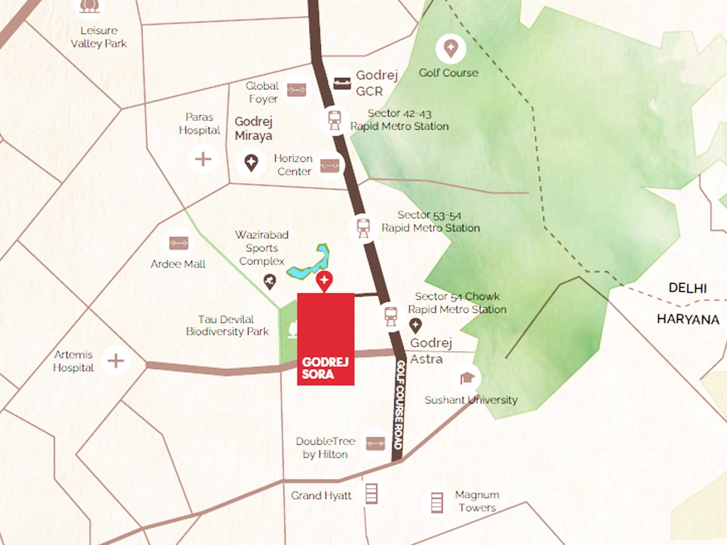 Godrej Sora Location Map