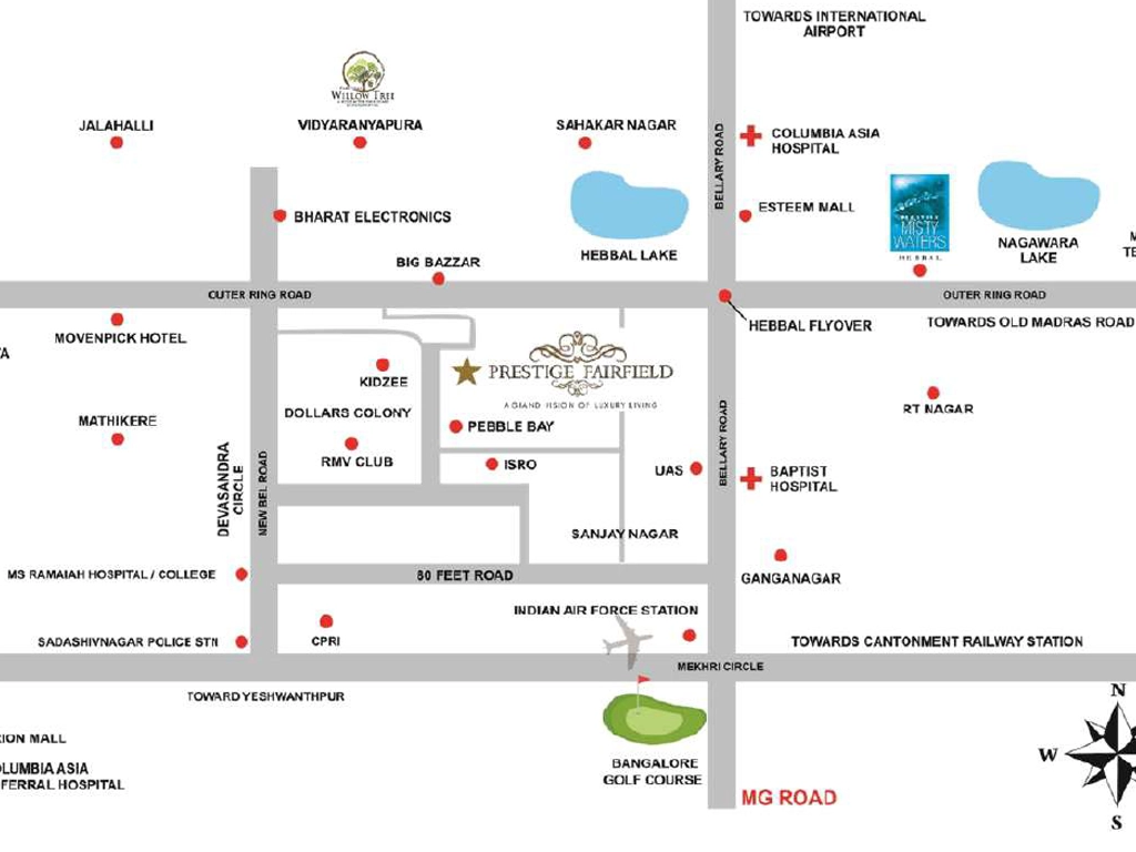 Prestige Fairfield Location Map