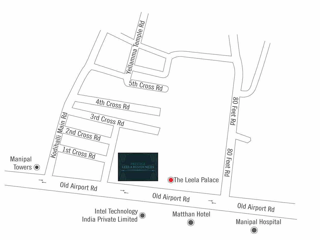 Prestige Leela Residences Location map