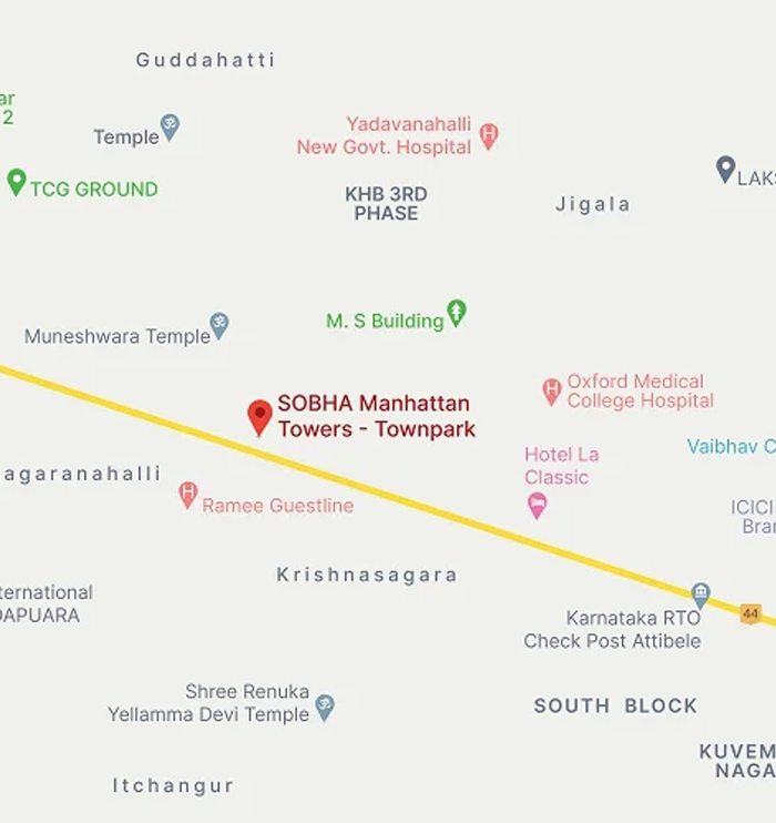 Sobha Town Park Directions